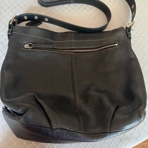 Coach Black Pebble Leather Shoulder Bag F15064